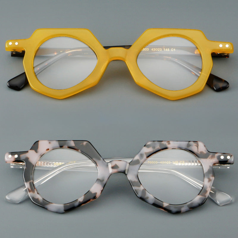 Geometric Acetate Full Rim Prescription Glasses Spectacles Frames 76803