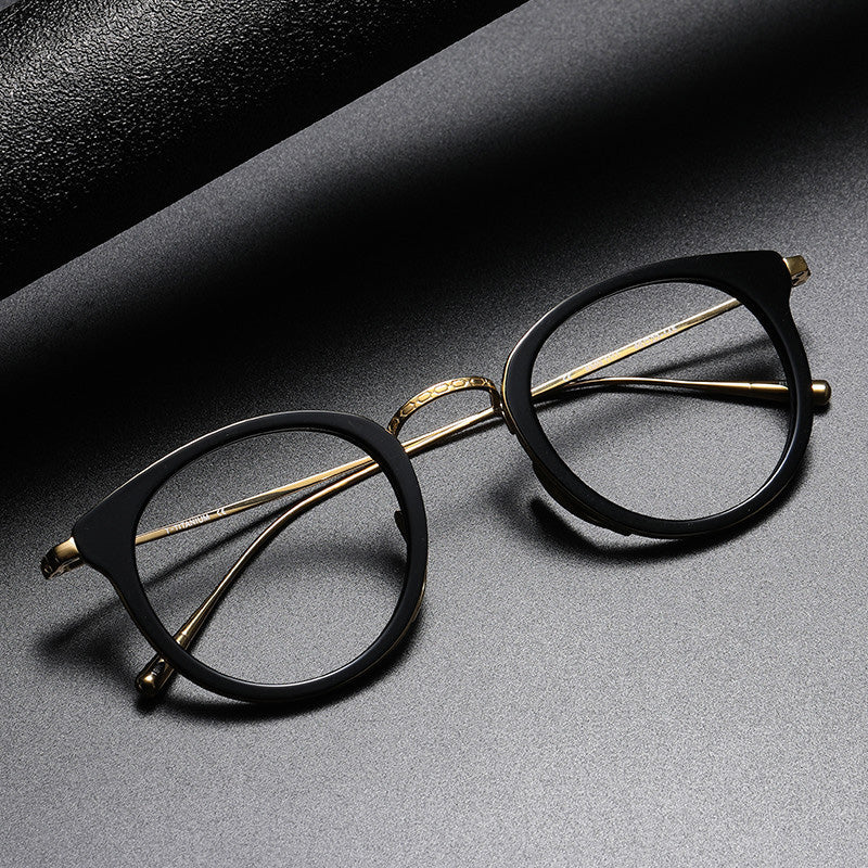 Oval Titanium Full Rim Prescription Glasses Spectacles Frames for Thick Lenses KMN1111