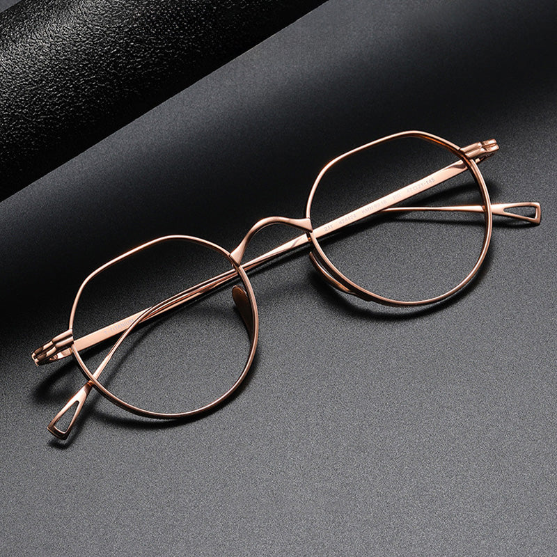 Oval Titanium Full Rim Prescription Glasses Spectacles Frames for Thick Lenses KMN9916