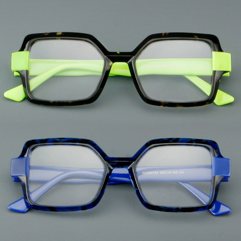 Geometric Acetate Full Rim Prescription Glasses Spectacles Frames 23073