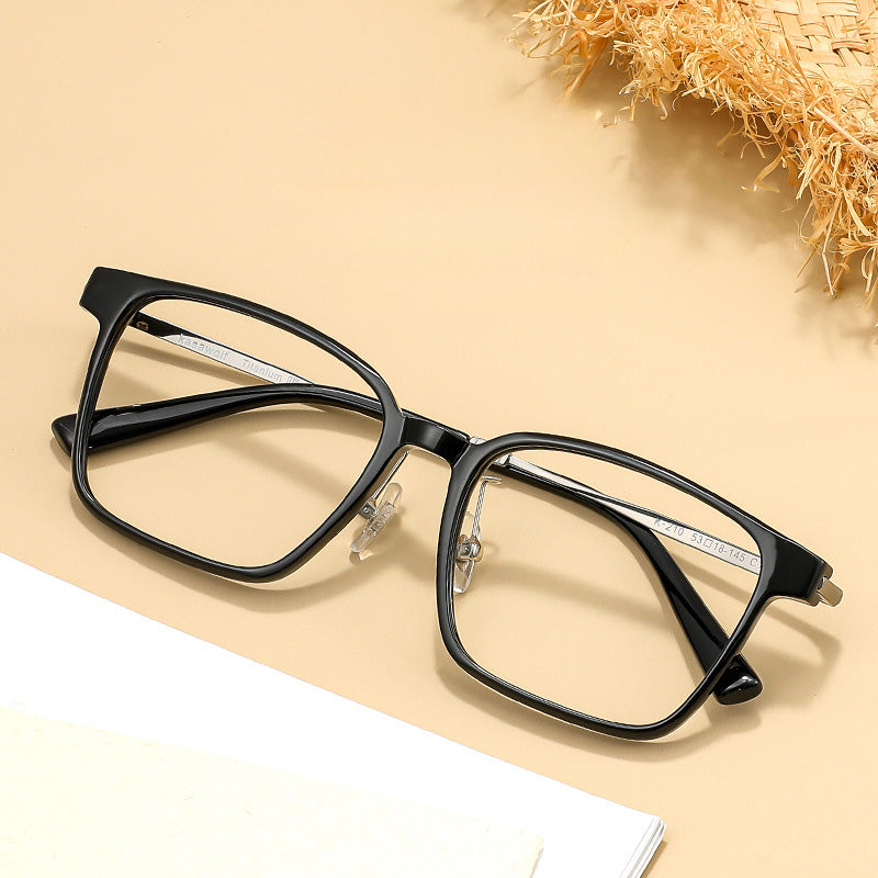 Rectangle TR Metal Full Rim Prescription Glasses Spectacles Frames for Thick Lenses K210AS