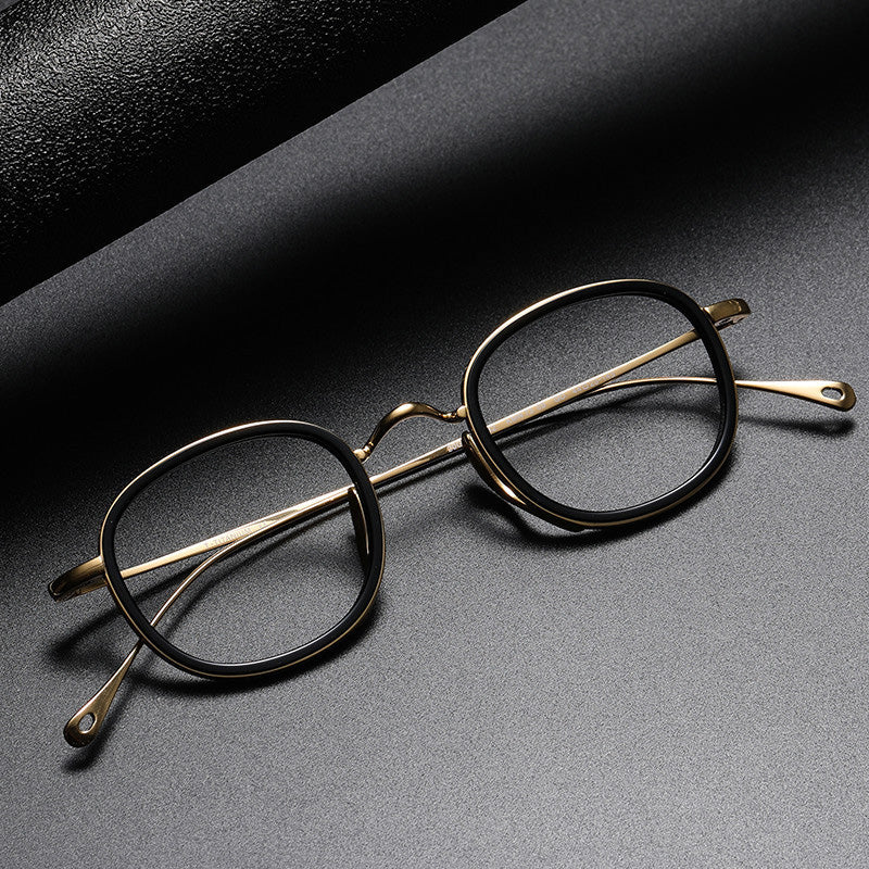 Oval Titanium Full Rim Prescription Glasses Spectacles Frames for Thick Lenses KMN7309