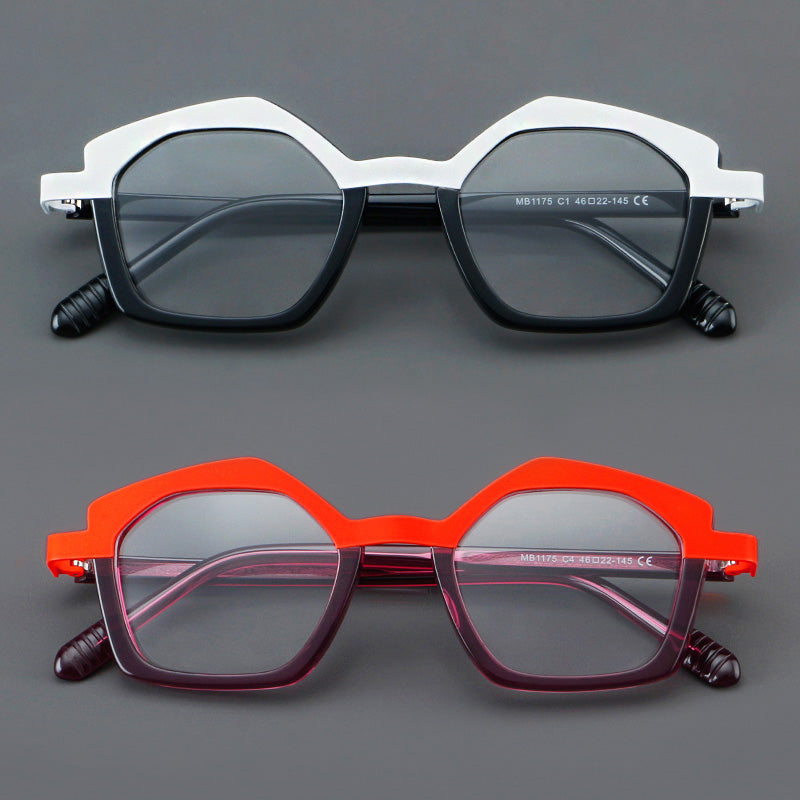 Geometric Acetate Full Rim Prescription Glasses Spectacles Frames MB1175