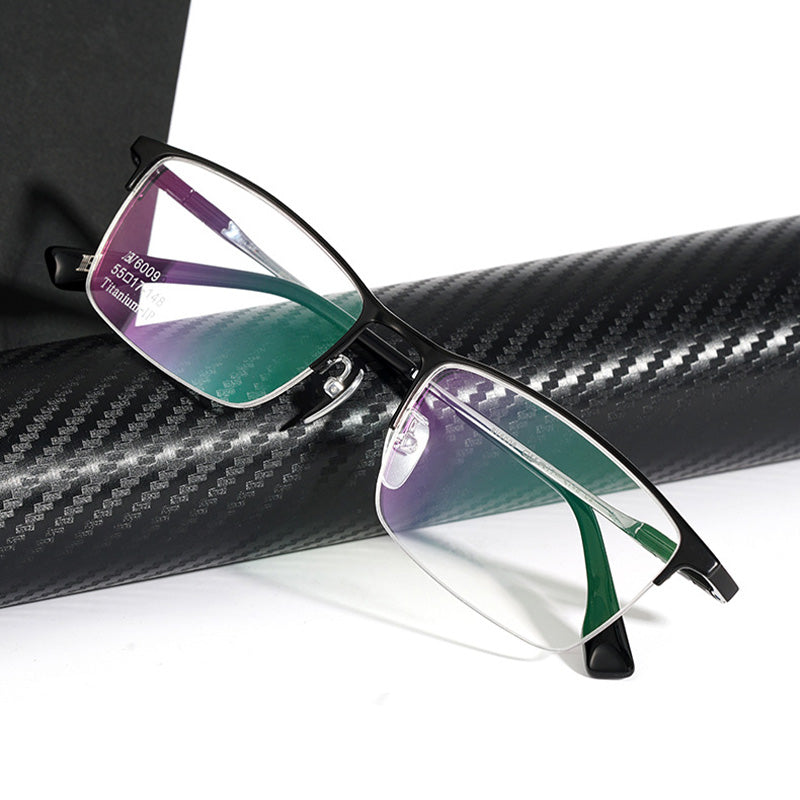 Men's half-frame glasses in titanium with multiple color options BV6009