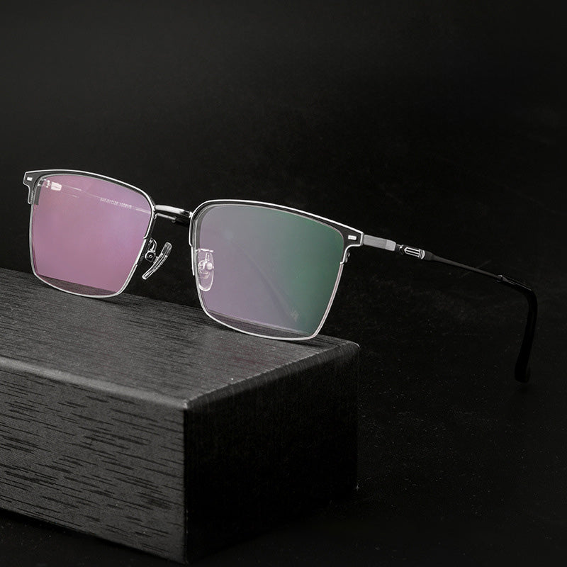 Men's rectangular half-frame glasses in Acetate and titanium, available in multiple colors BV9001B