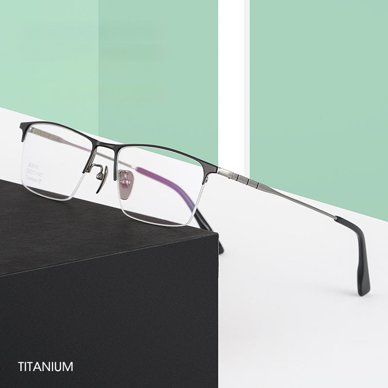 Men's half-frame glasses in titanium with multiple color options BV6010