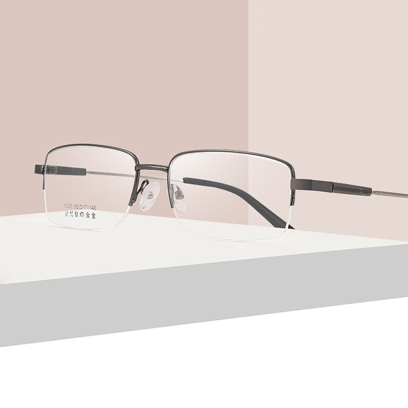 Rectangle Metal Half Rim Prescription Glasses Unisex 5030JY