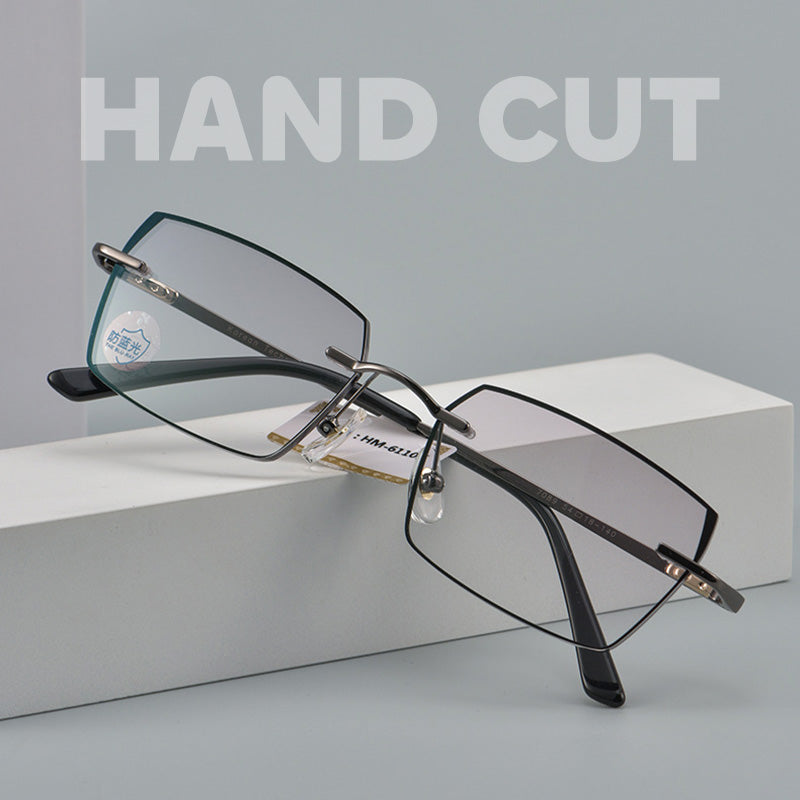 Unisex glasses with hand-cut edge decoration many styles to choose from