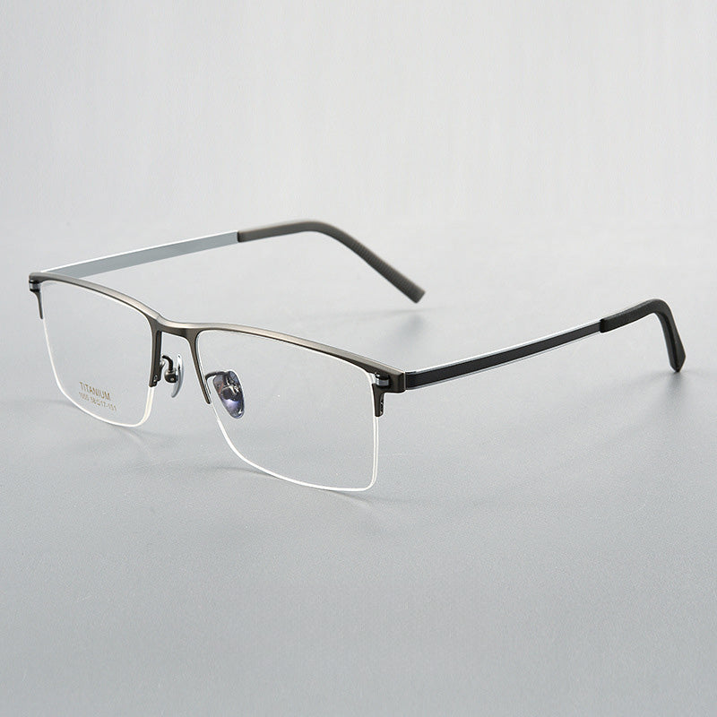 Rectangle Titanium Metal Half Rim Prescription Glasses Spectacles Frames Unisex 1055CN