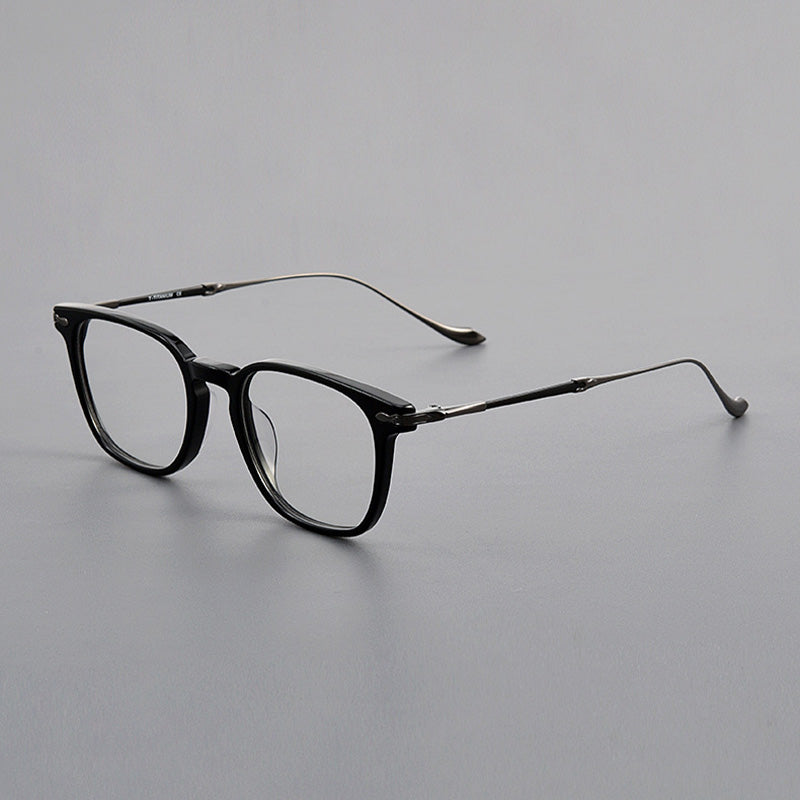 Rectangle Acetate Titanium Metal Full Rim Prescription Spectacles Unisex M2052