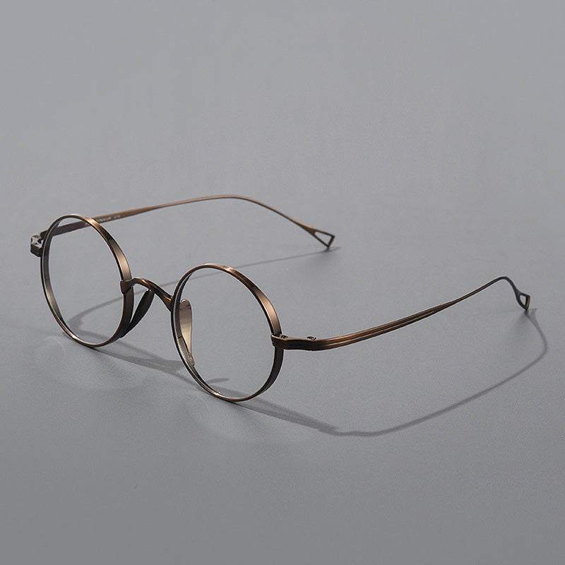 Retro Round Titanium Metal Full Rim Prescription Spectacles Unisex 9818CK