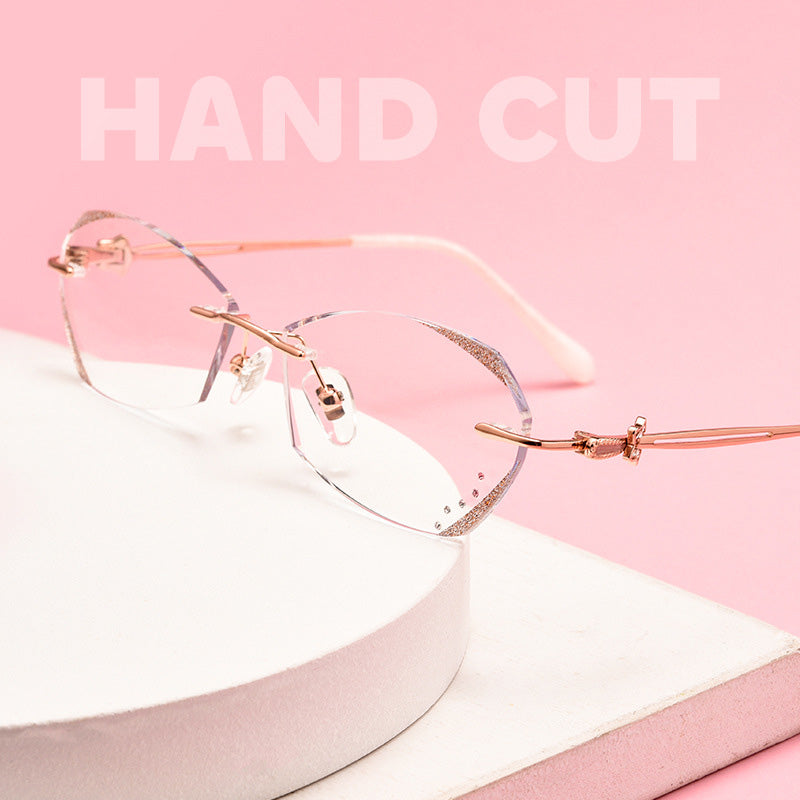 Women's glasses with hand-cut edge decoration many styles to choose from