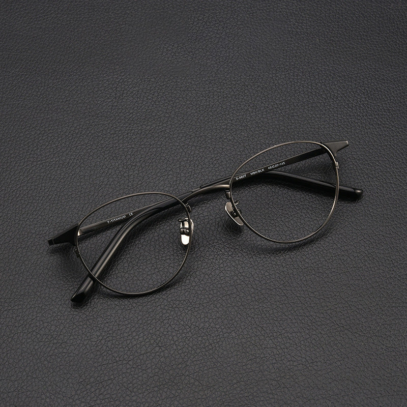 Retro Oval Titanium Metal Full Rim Prescription Spectacles Unisex S960T