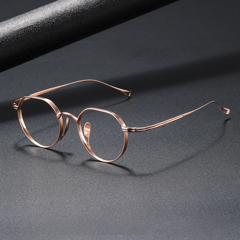 Oval Titanium Full Rim Prescription Glasses Spectacles Frames for Thick Lenses KMN9916