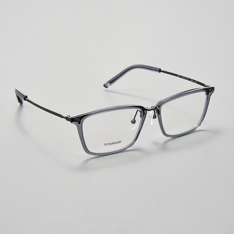 Rectangle Acetate Plastic Titanium Full Rim Prescription Spectacles Unisex M81R