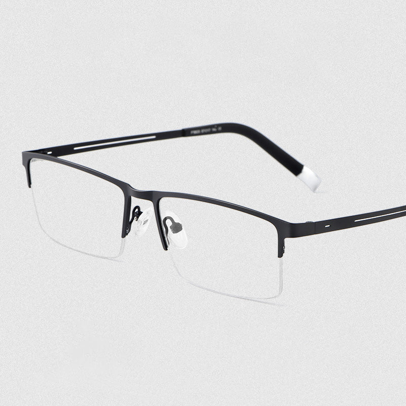 Rectangle Metal Half Rim Prescription Glasses Men's Spectacles Frames P8825