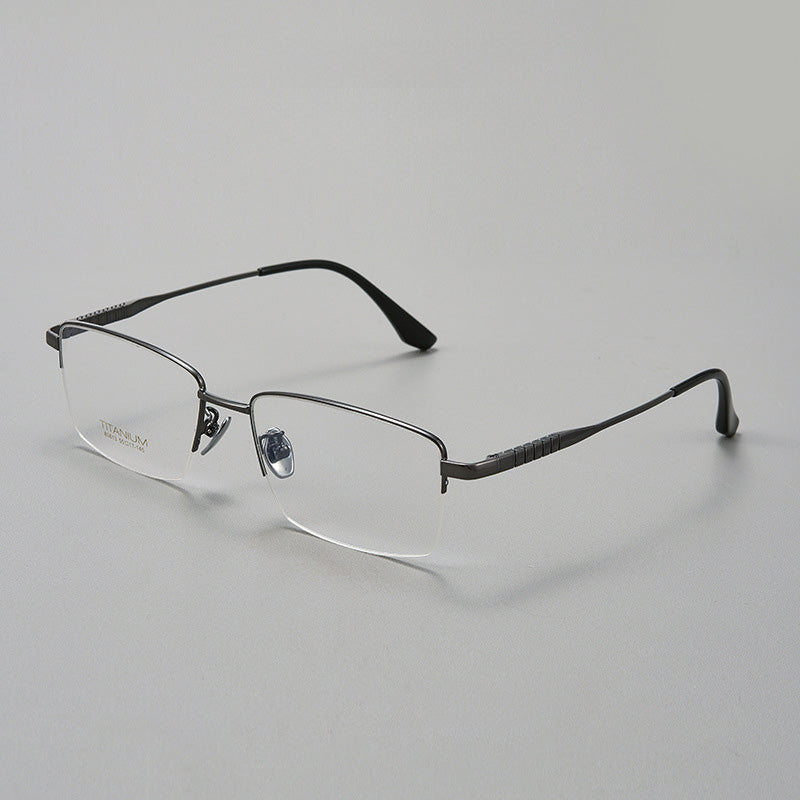 Rectangle Titanium Metal Half Rim Prescription Glasses Spectacles Frames Unisex 80813M