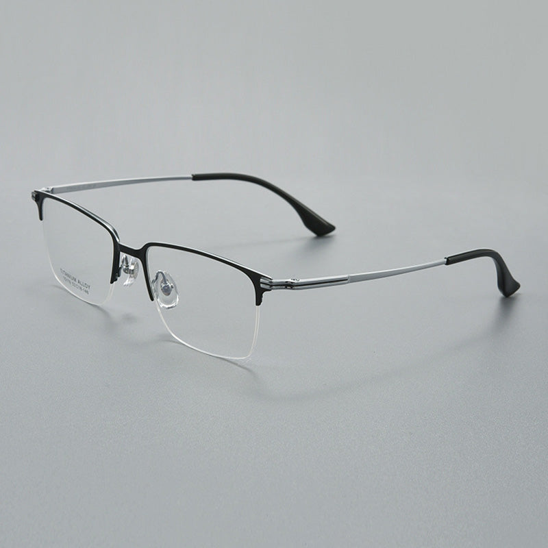 Rectangle Titanium Metal Half Rim Prescription Glasses Spectacles Frames Unisex X15119B