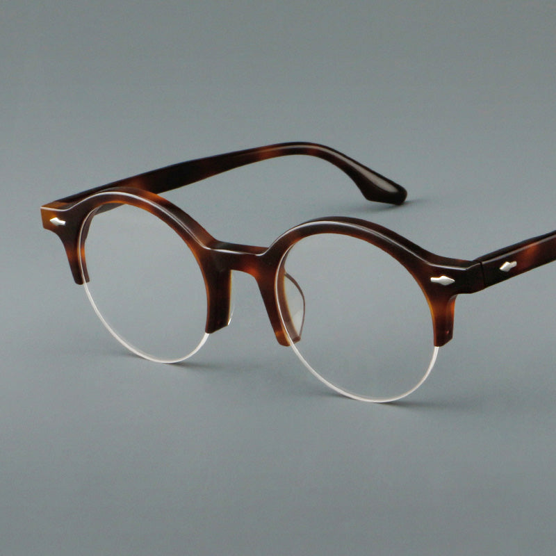 Oval Acetate Half Rim Prescription Glasses Spectacles Frames NN-021