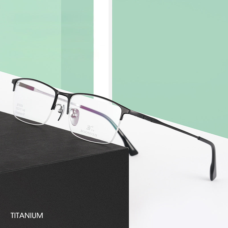 Men's half-frame glasses in titanium with multiple color options BV6009