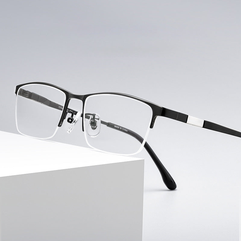 Rectangle Titanium Metal Half Rim Prescription Glasses Spectacles Frames Unisex MK1093