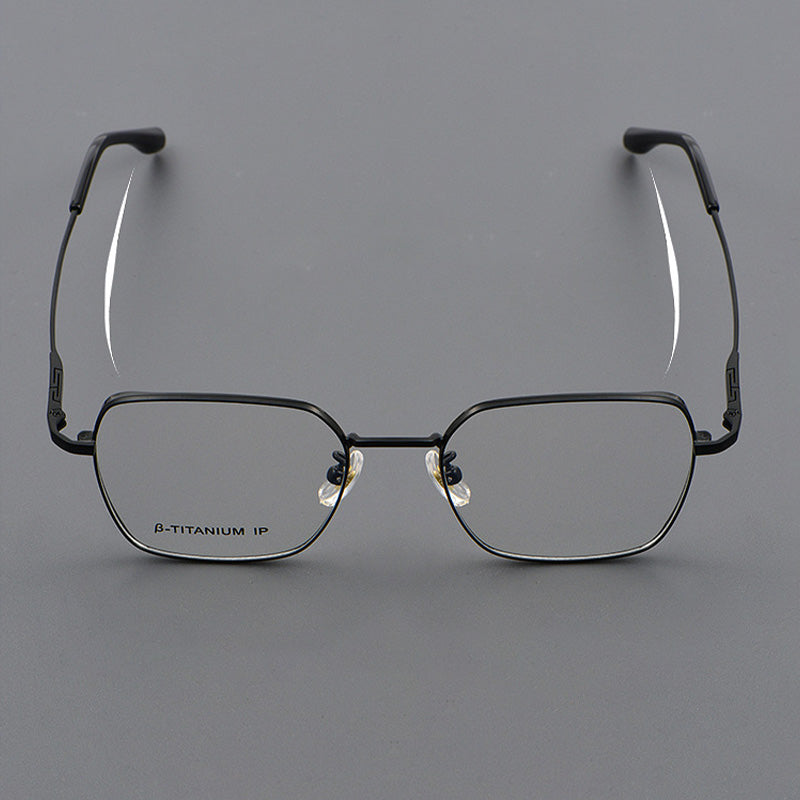 Square Titanium Metal Full Rim Prescription Glasses Spectacles Frames for Thick Lenses 8567T