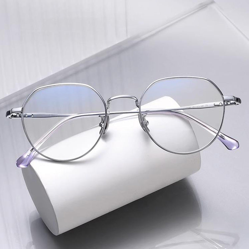 Half Circle Titanium Metal Full Rim Prescription Glasses Spectacles Frames for Thick Lenses 2038TSF